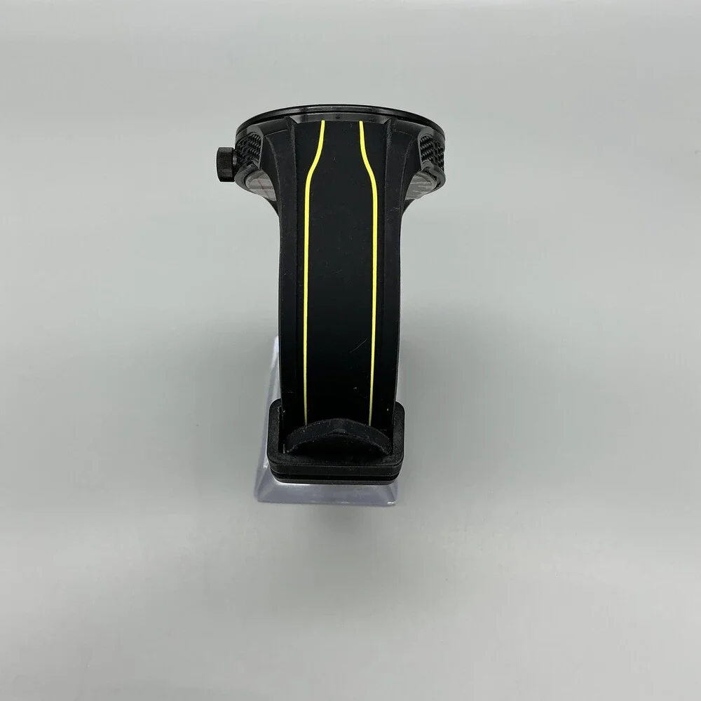 Ferrari RedRev Mens Watch 43mm Black Yellow Dial Black Silicone New Battery